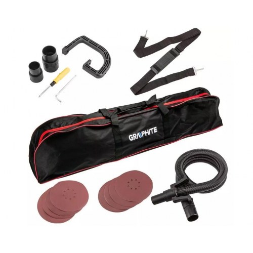 Gips- og vægsliber 600 W GRAPHITE skivesliber 225 mm + taske