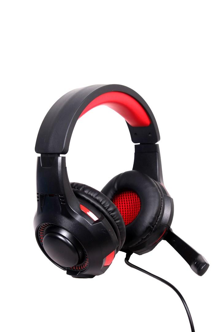 Gaming headset Gembird GHS-U-5.1-01 – kablet, sort/rød billede