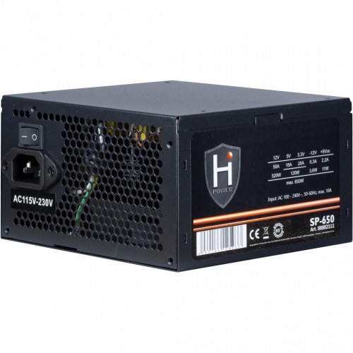 Strømforsyning ATX 650 W – Inter-Tech HIPOWER SP-650, sort