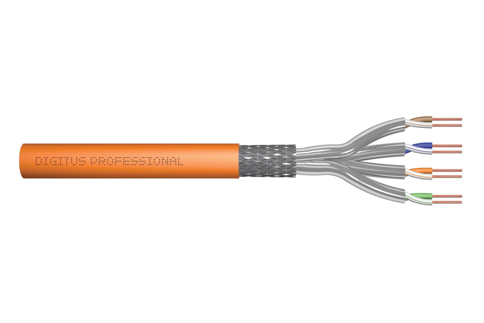 Netværkskabel Cat7 bulk 500 m - DIGITUS, orange, S/FTP, LSZH