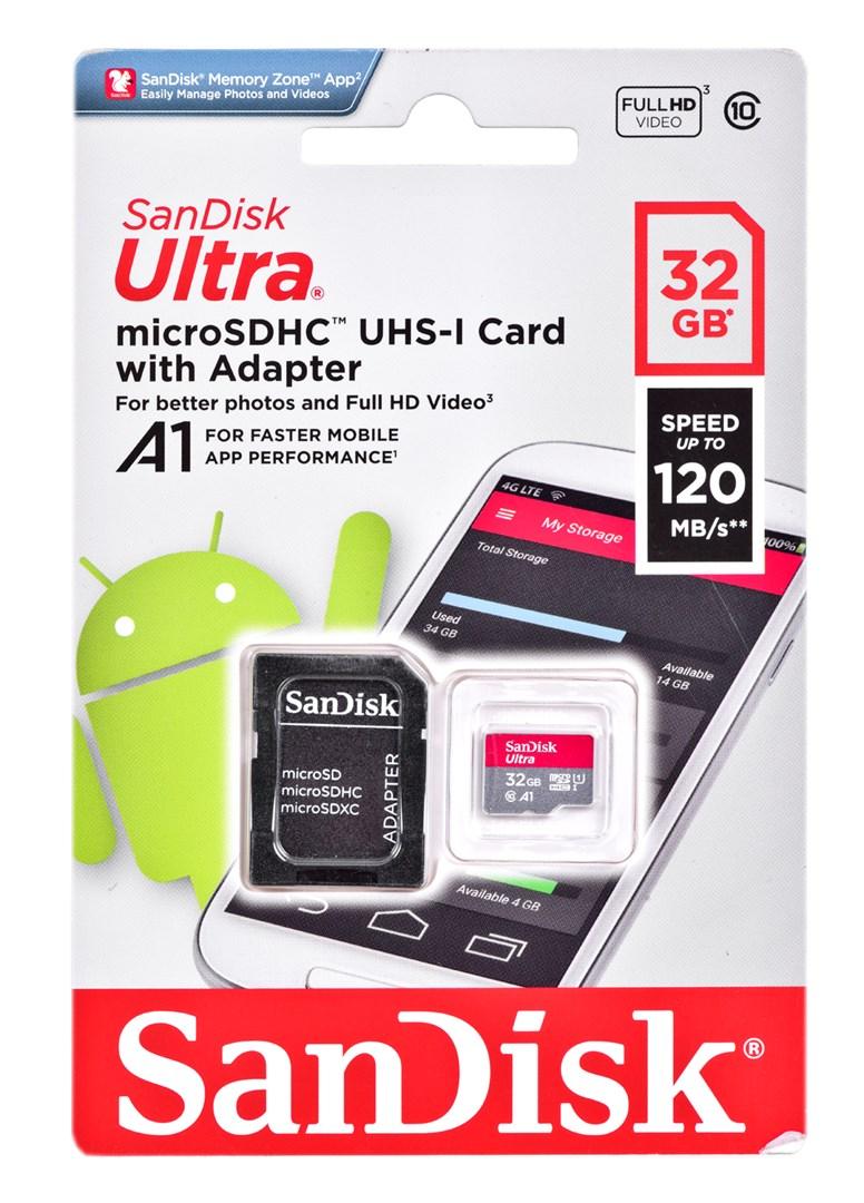 Hukommelseskort SanDisk Ultra microSDHC 32 GB UHS-I A1 + SD-adapter