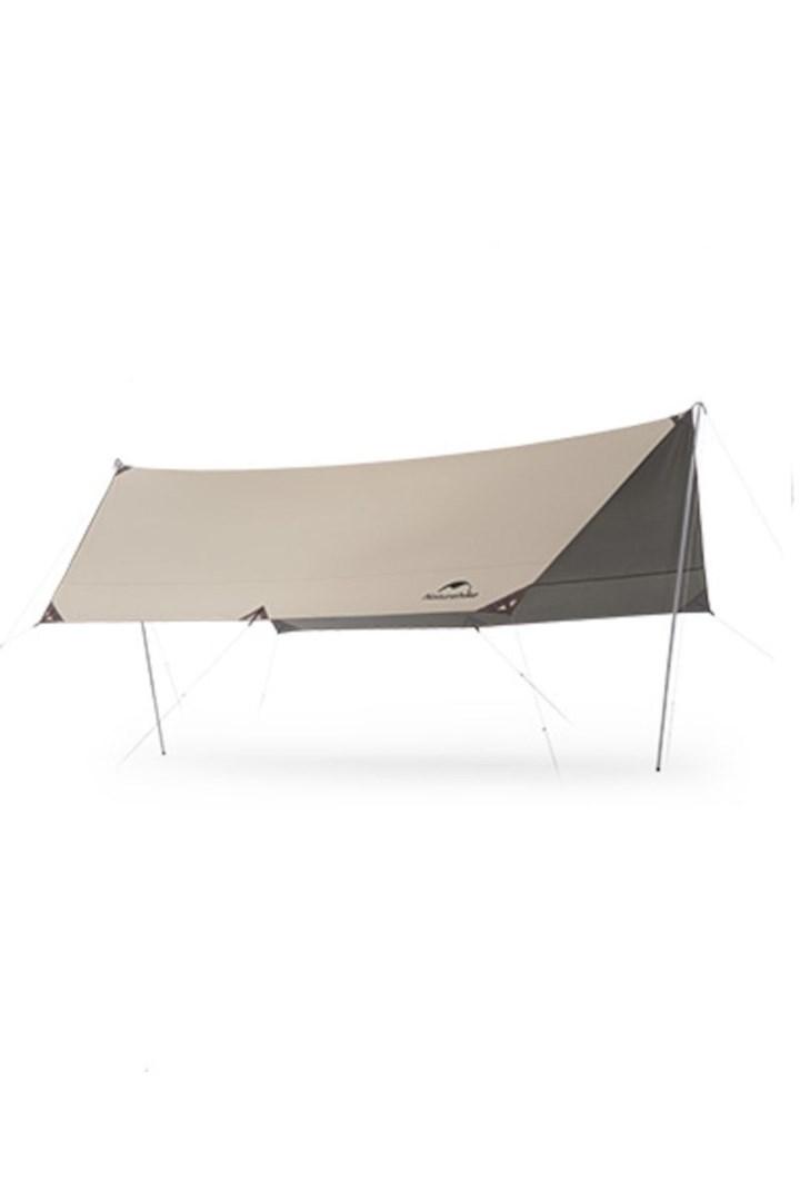 Tarp til camping - Naturehike Sky Ti Black Hexagon, khaki