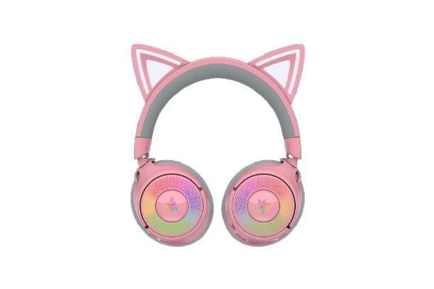 Gaming headset Razer Kraken Kitty V3 Pro – trådløs/ledning, pink (Quartz)