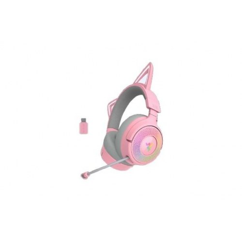 Gaming headset Razer Kraken Kitty V3 Pro – trådløs/ledning, pink (Quartz)