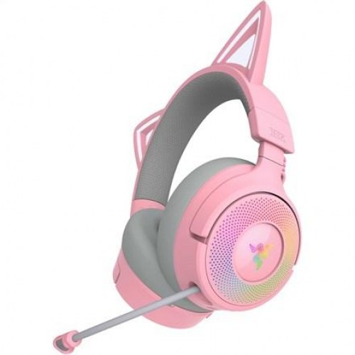 Gaming headset Razer Kraken Kitty V3 Pro – trådløs/ledning, pink (Quartz)