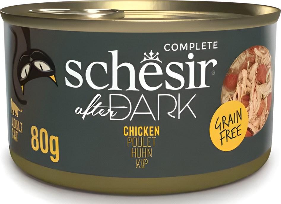 Vådfoder til kat – Schesir After Dark Kylling i bouillon 80 g
