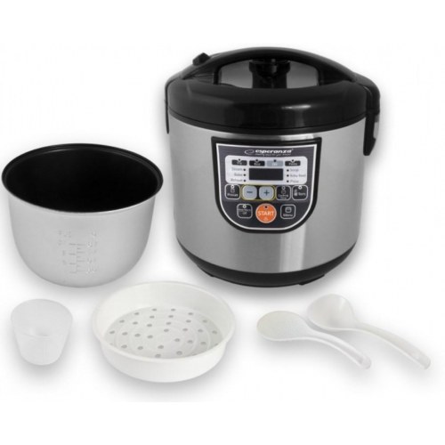 Multicooker 5 l – Esperanza EKG011, 860 W, sort/rustfrit stål