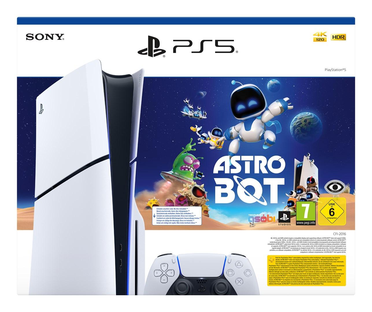 Spillekonsol PlayStation 5 Slim med disk – Astro Bot Bundle 1 TB (hvid)