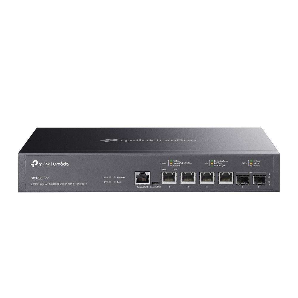 Netværksswitch TP-Link Omada 6-ports 10GE L2+ med 4x PoE++ billede
