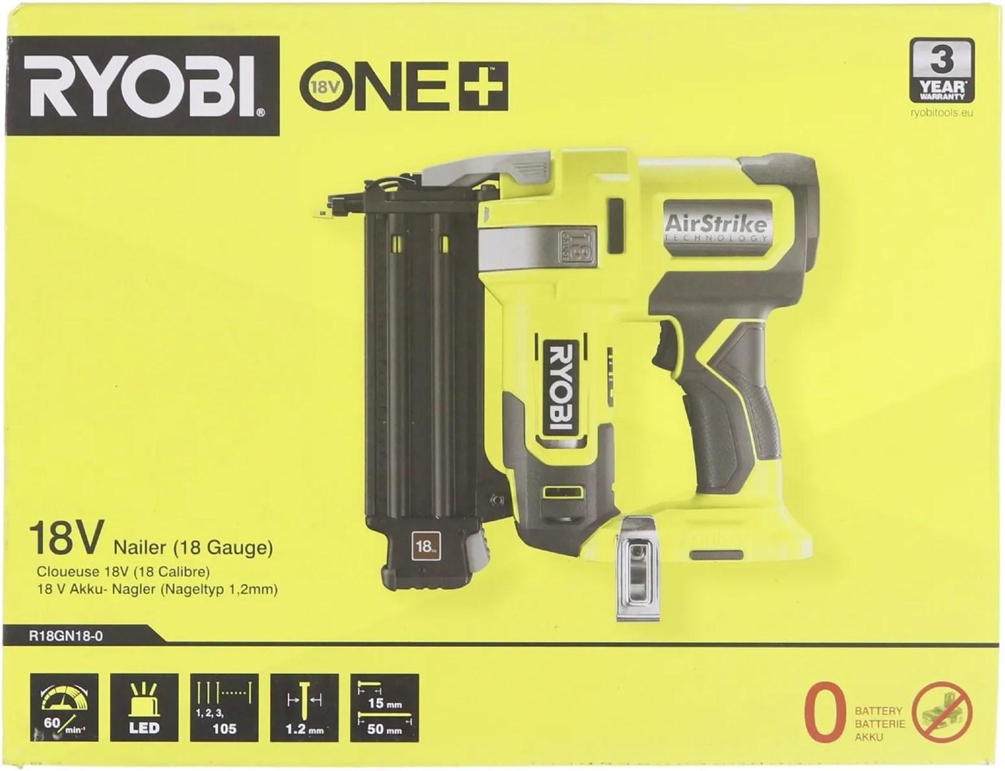 Sømpistol 18V Ryobi ONE+ 18G (gulv-/listearbejde)