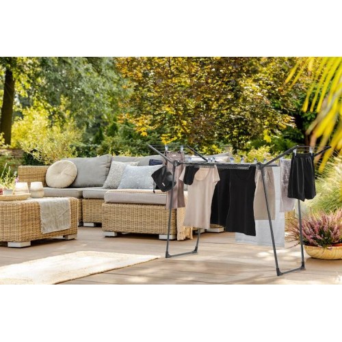 Tørrestativ LEIFHEIT Pegasus 150 Solid Black – fritstående, sammenklappeligt