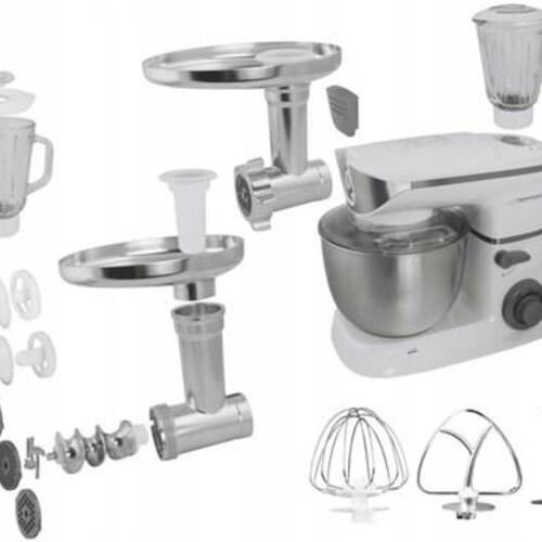 Køkkenmaskine med blender – Esperanza EKM025, 1.000 W, 5 l, rustfrit stål/hvid