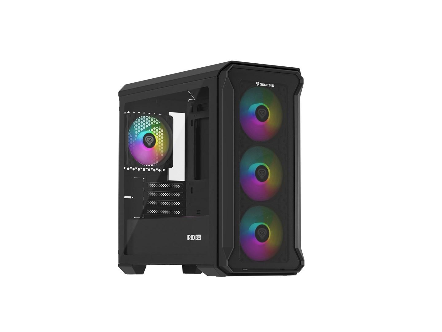 PC kabinet micro tower – Genesis IRID 503 ARGB billede