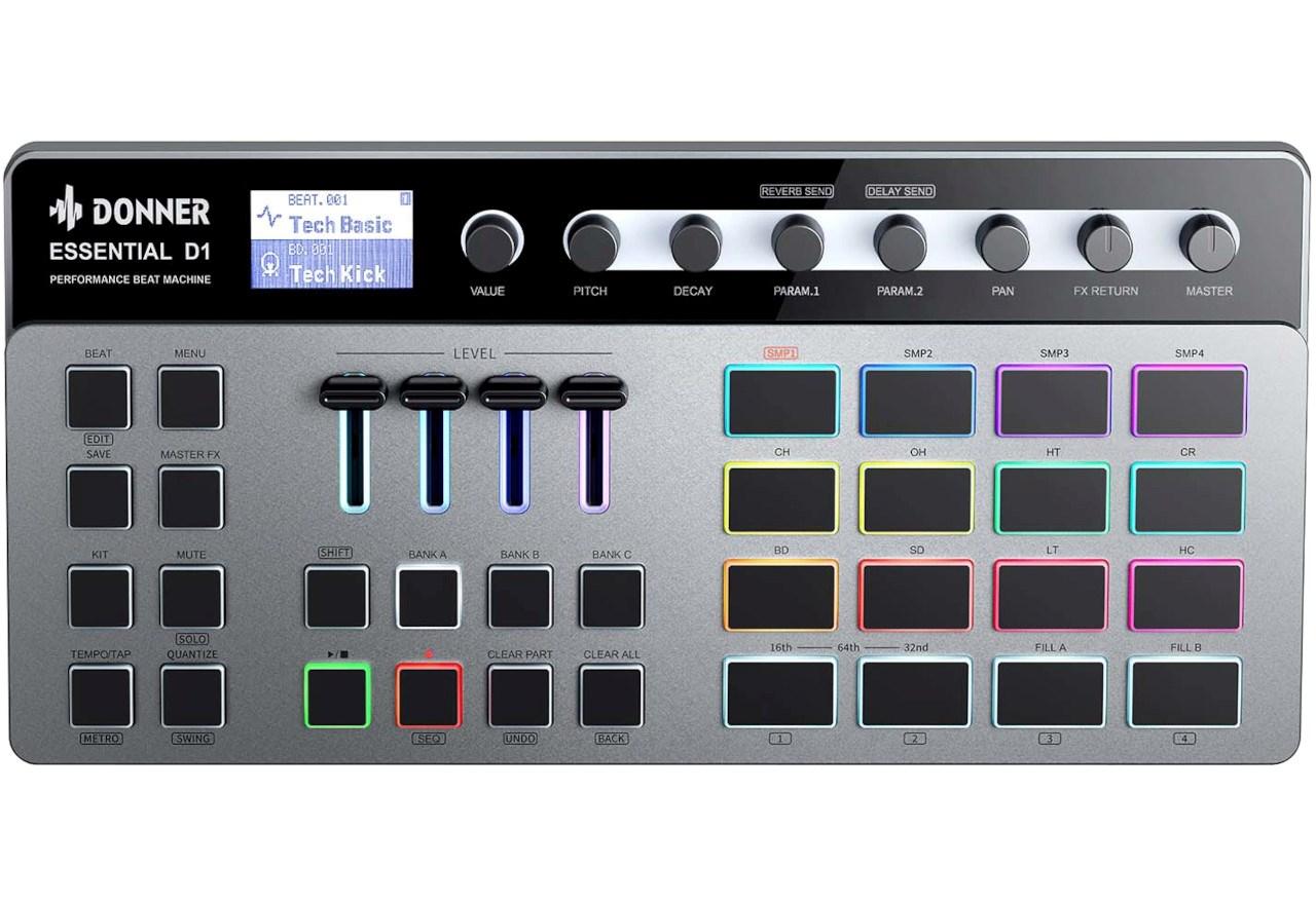 Drum machine - Donner Essential D1, grå/sort billede