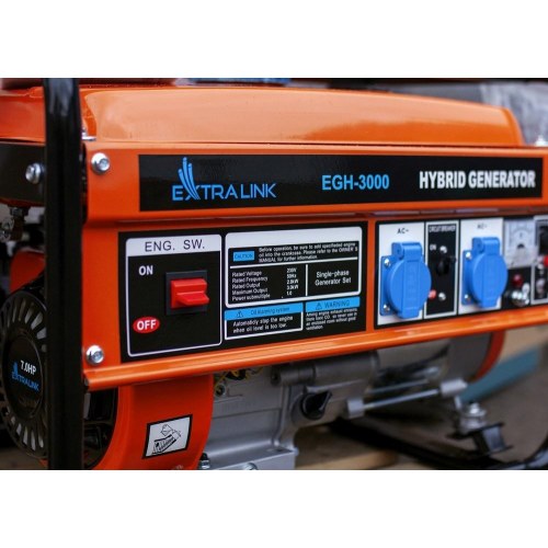 Generator benzin/gas 3.000 W - Extralink EGH-3000 hybrid, 1-faset