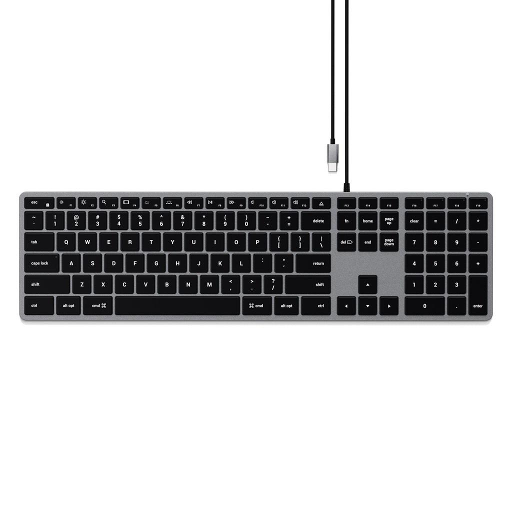 Tastatur med numerisk tastatur USB-C - Satechi Slim W3 (grå) billede