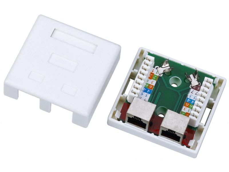 Netværksudtag RJ45 – Alantec GN004, hvid billede