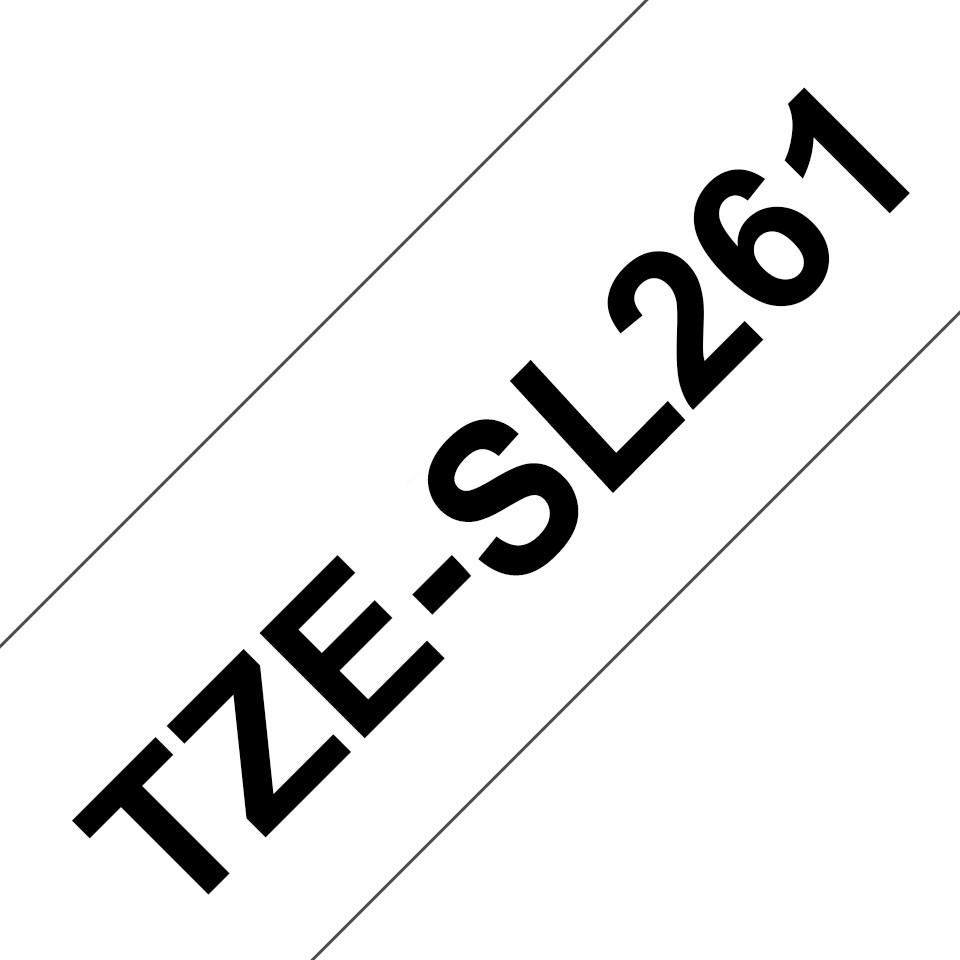 Labeltape Brother TZe-SL261 – sort på hvid, 36 mm, lamineret