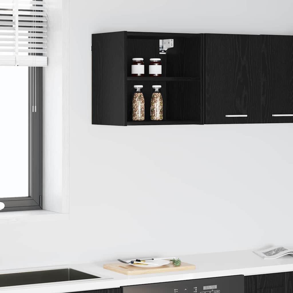 Hængeskab i sort eg 40 × 29,5 × 40 cm - konstrueret træ