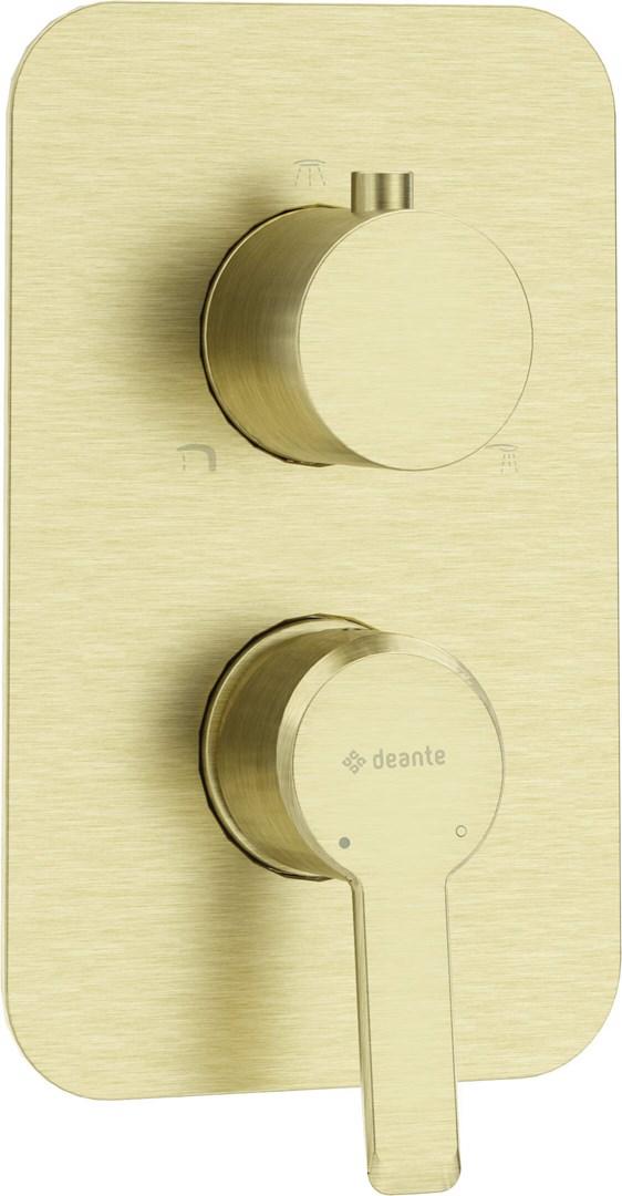 Indbygget brusearmatur - deante - front/yderelement til mixer BOX, messinglook