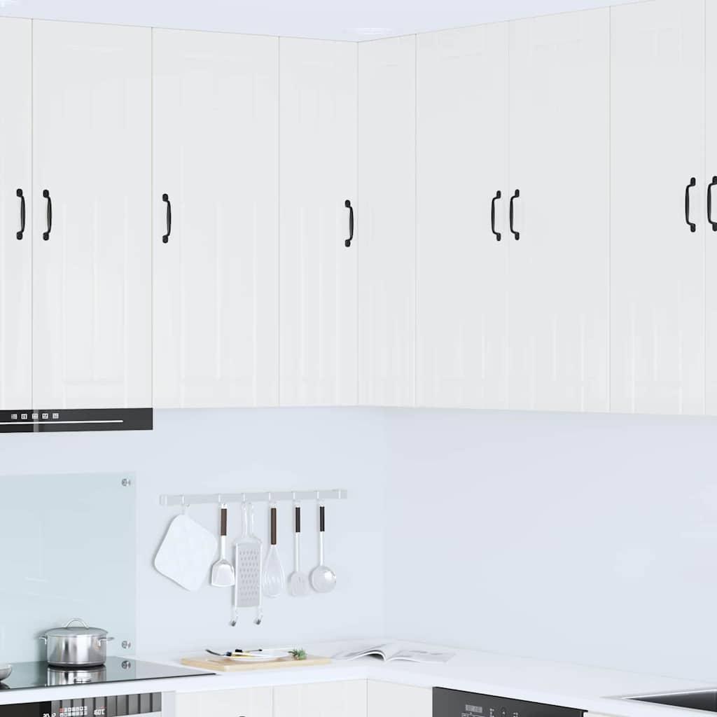 Vægskab til køkken med hylde Høj gloss hvid 57 x 57 x 100 cm