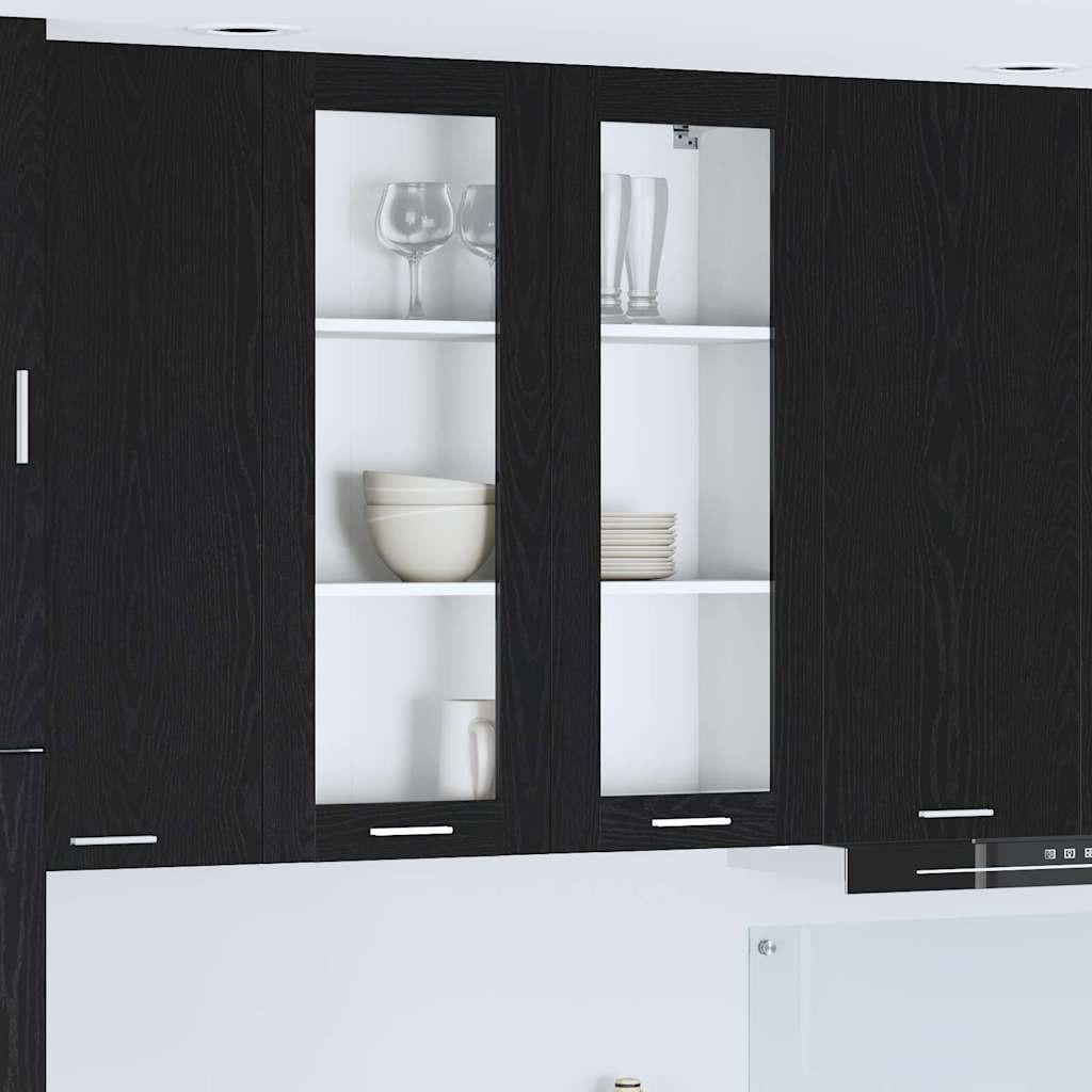 Hængeskab med dør Riga Sort eg 80 x 31 x 100 cm Konstrueret træ