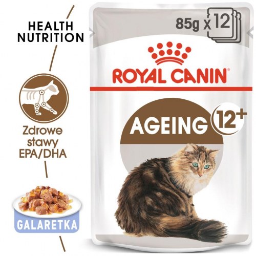 Vådfoder til kat – Royal Canin Ageing 12+ i gelé, 12 × 85 g