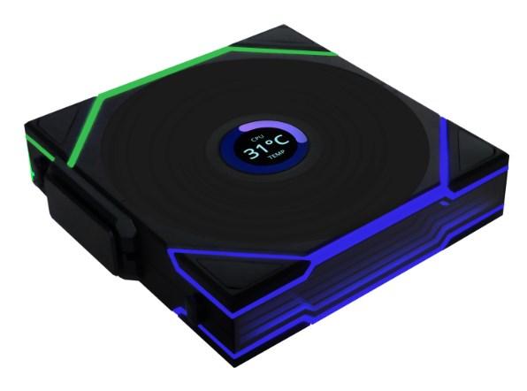 Kabinetsblæser LIAN LI UNI FAN TL Wireless LCD ARGB 120 mm - sort billede