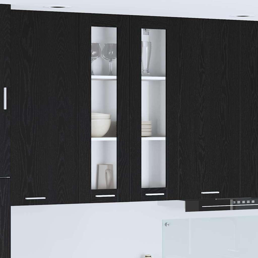 Hængeskab med dør Riga Sort eg 60 x 31 x 100 cm Konstrueret træ