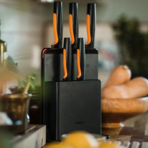 Knivblok med slidser - Fiskars Functional Form, 6 dele
