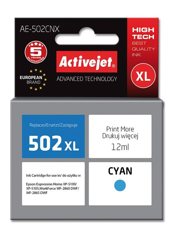 Blækpatron til printer – Activejet 502XL cyan, kompatibel med Epson, 12 ml (XL)