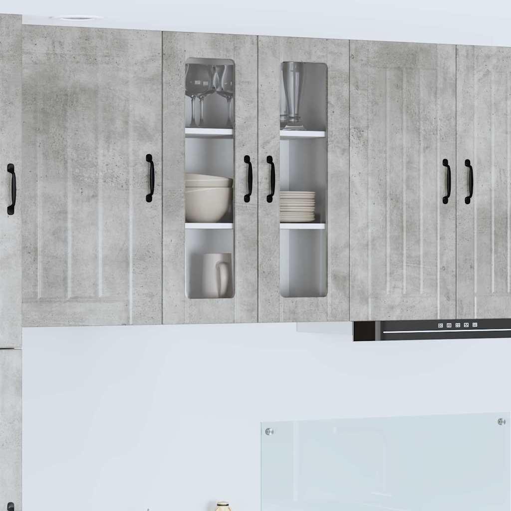 Vægskab til køkken Beton Grå 60 x 31 x 80 cm Konstrueret træ