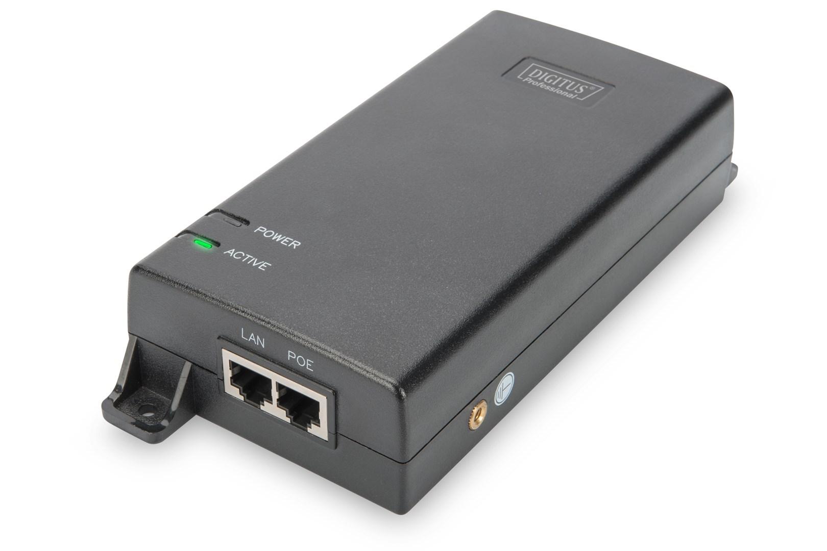 PoE injector gigabit - DIGITUS Gigabit Ethernet 802.3af/at, 60 W billede