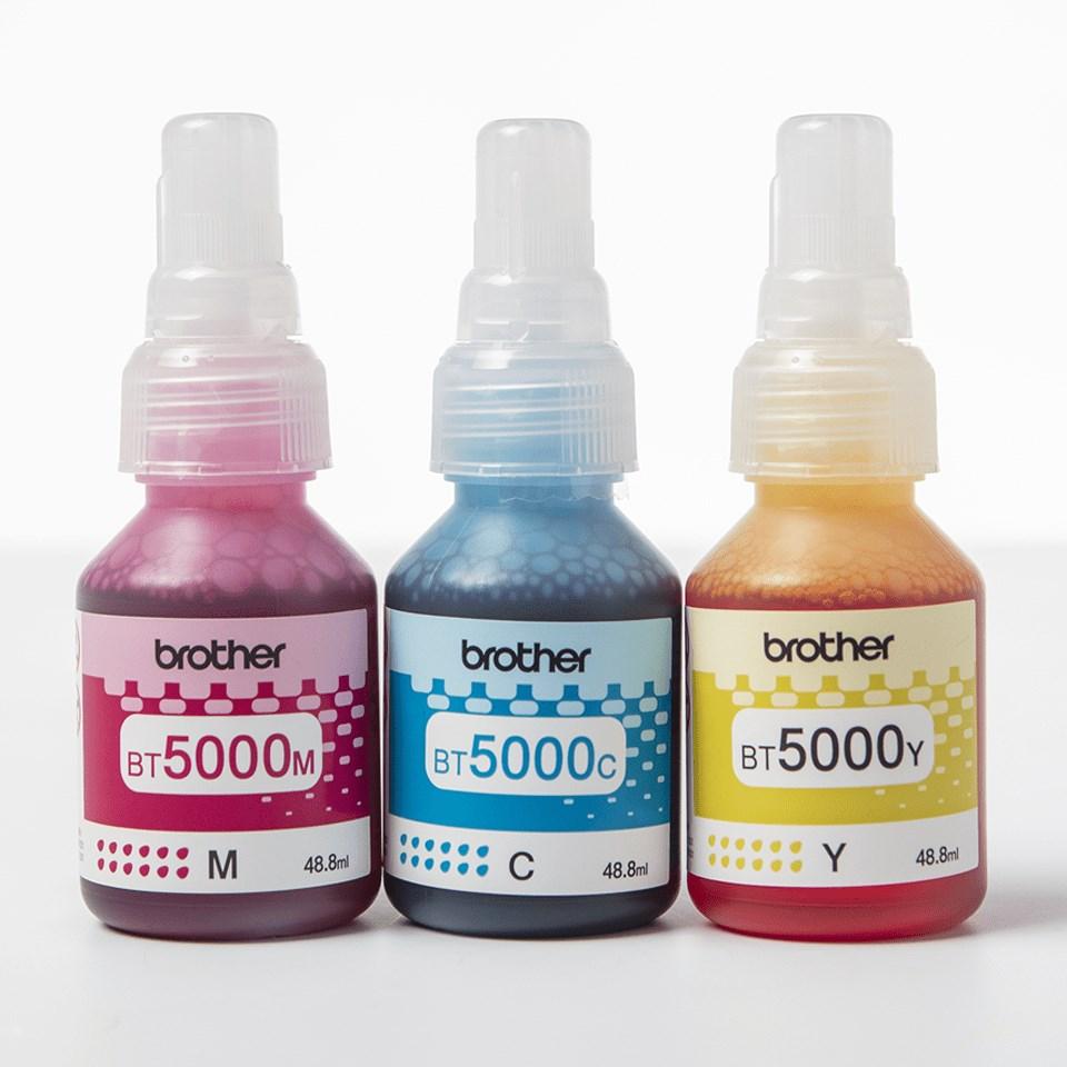 Blækflasker til printer - Brother BT5000CLVAL, cyan/magenta/gul (3-pak) billede