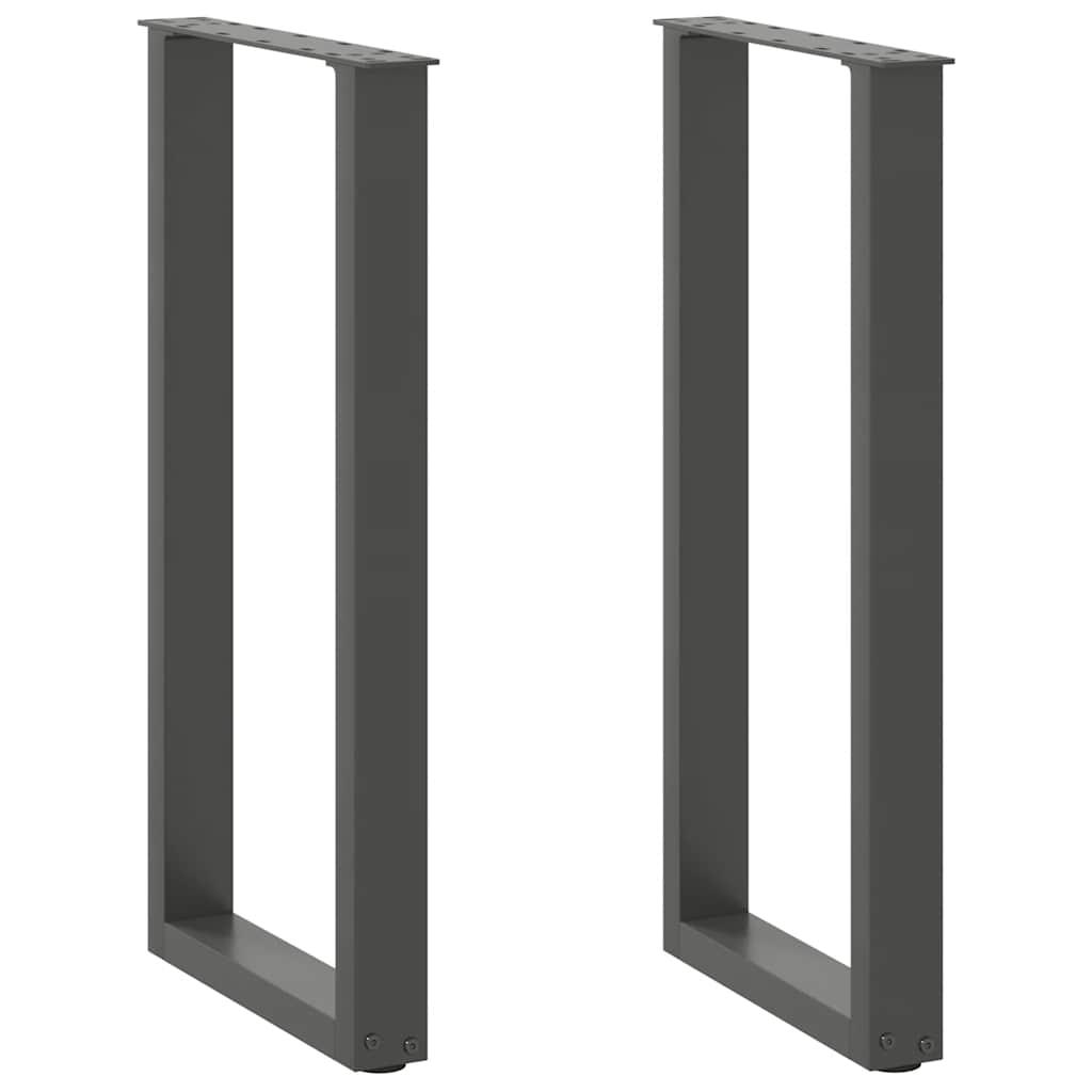 vidaXL konsolbordben U-formet 2 stk. antracit 28 x (72-73) cm stål