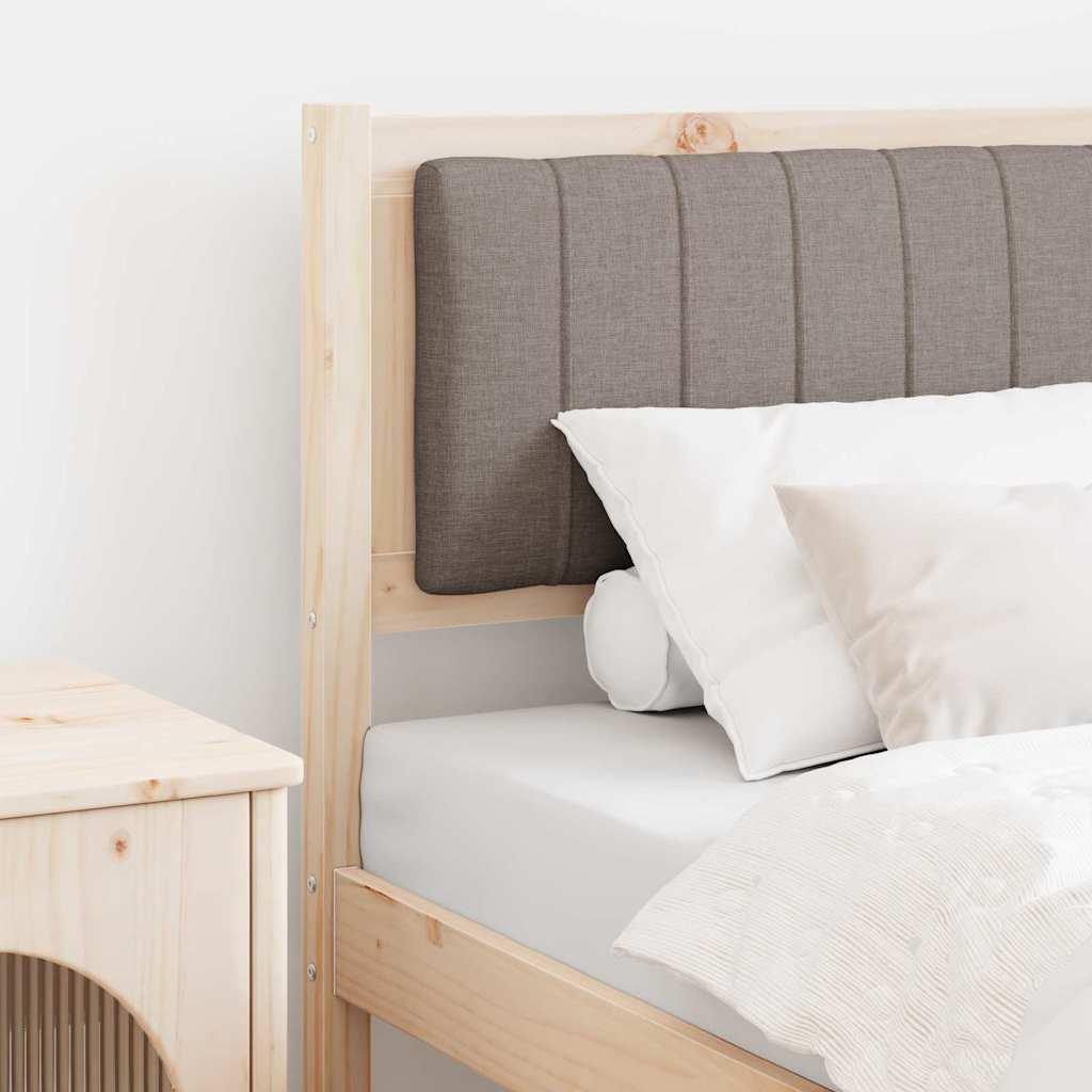 Polstret sengegavl i brun - 75 cm, massiv fyrretræ
