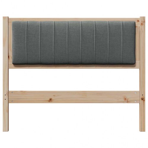 Polstret sengegavl Brun 100 cm Massiv fyrretræ og stof