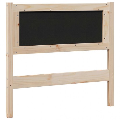 Polstret sengegavl Brun 100 cm Massiv fyrretræ og stof