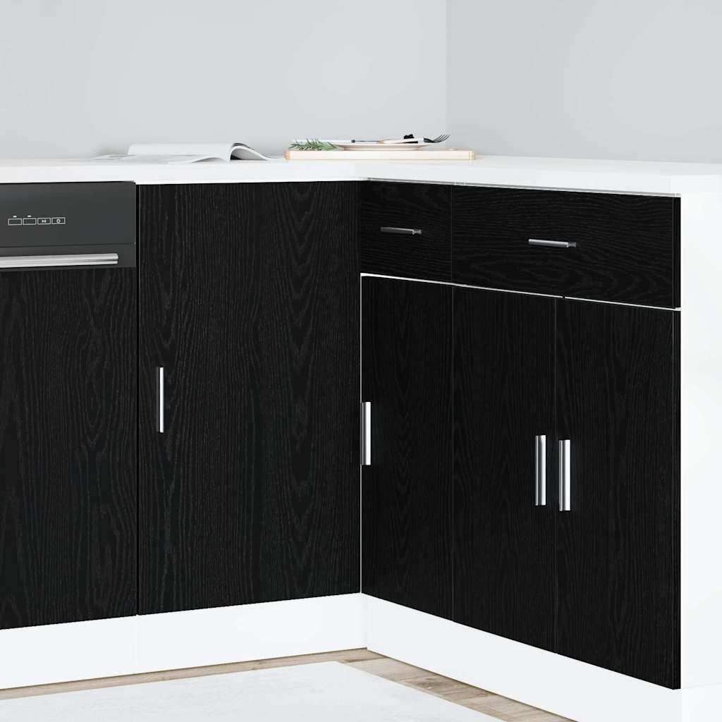 Køkken Hjørne Base Skab med dør Riga Sort eg 86 x 46 x 81,5 cm