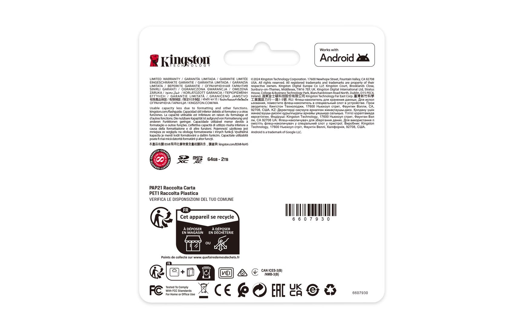 MicroSD-kort Kingston 512 GB Canvas Select Plus Gen3 A1 UHS-I U3 V30 + SD-adapter billede