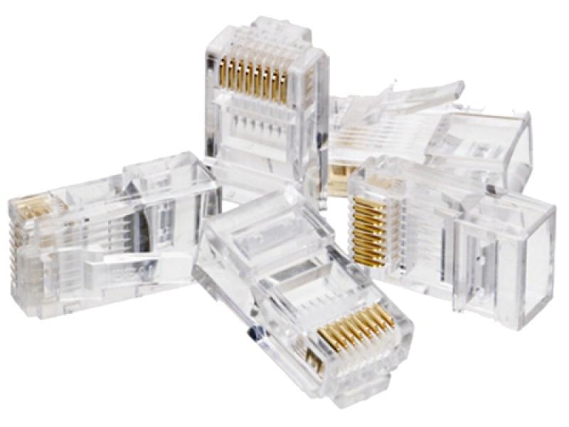 RJ45 netværksstik – Alantec WT106, transparent, 100 stk. billede