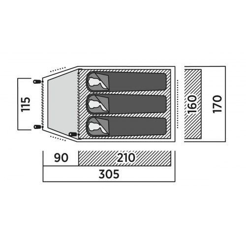 Telt – Easy Camp Setesdal 3, grøn kuppel/iglo, 3 personer