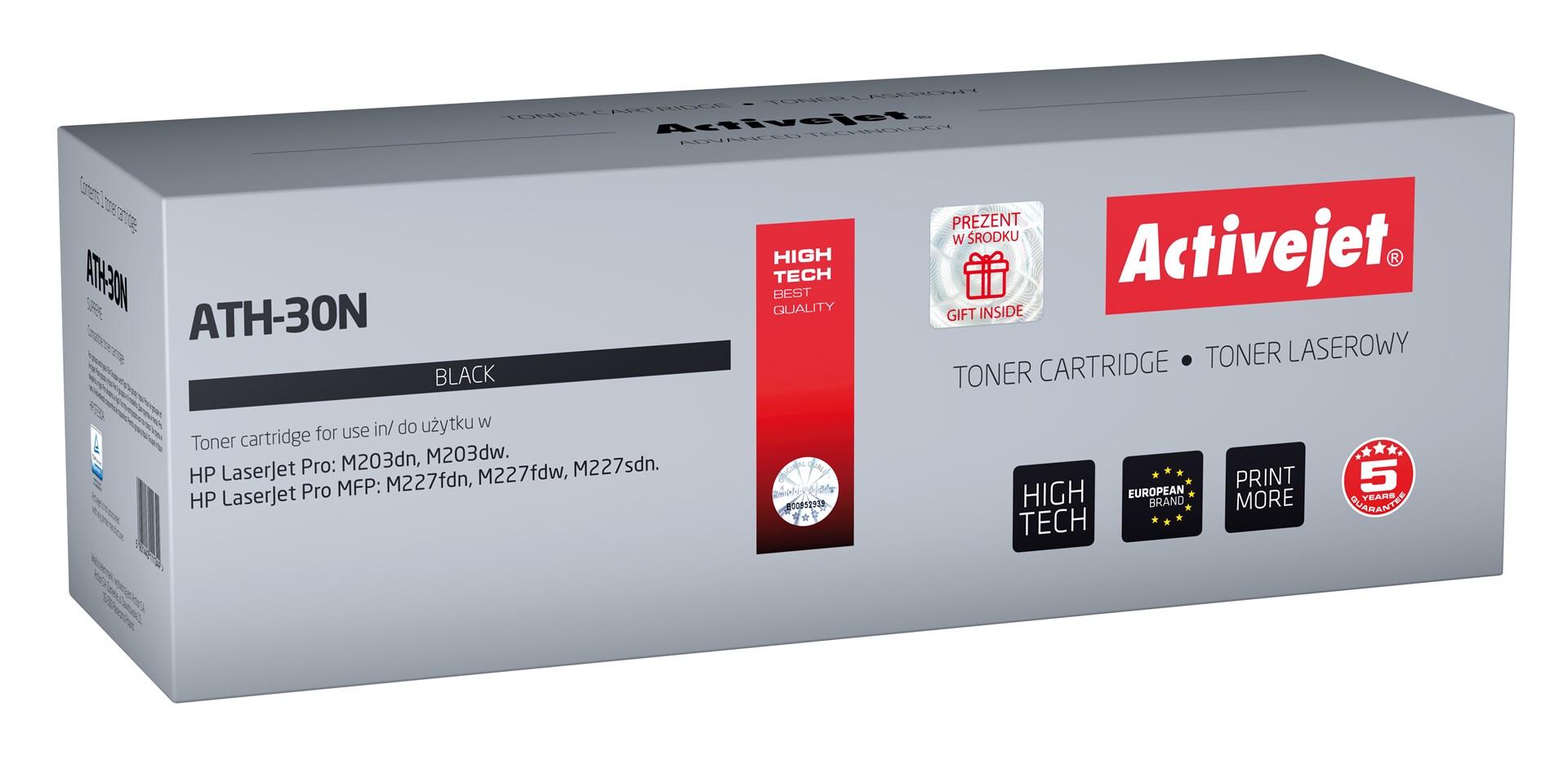 Toner til HP - Activejet ATH-30N (erstatning for HP 30A CF230A, sort, 1.600 sider)