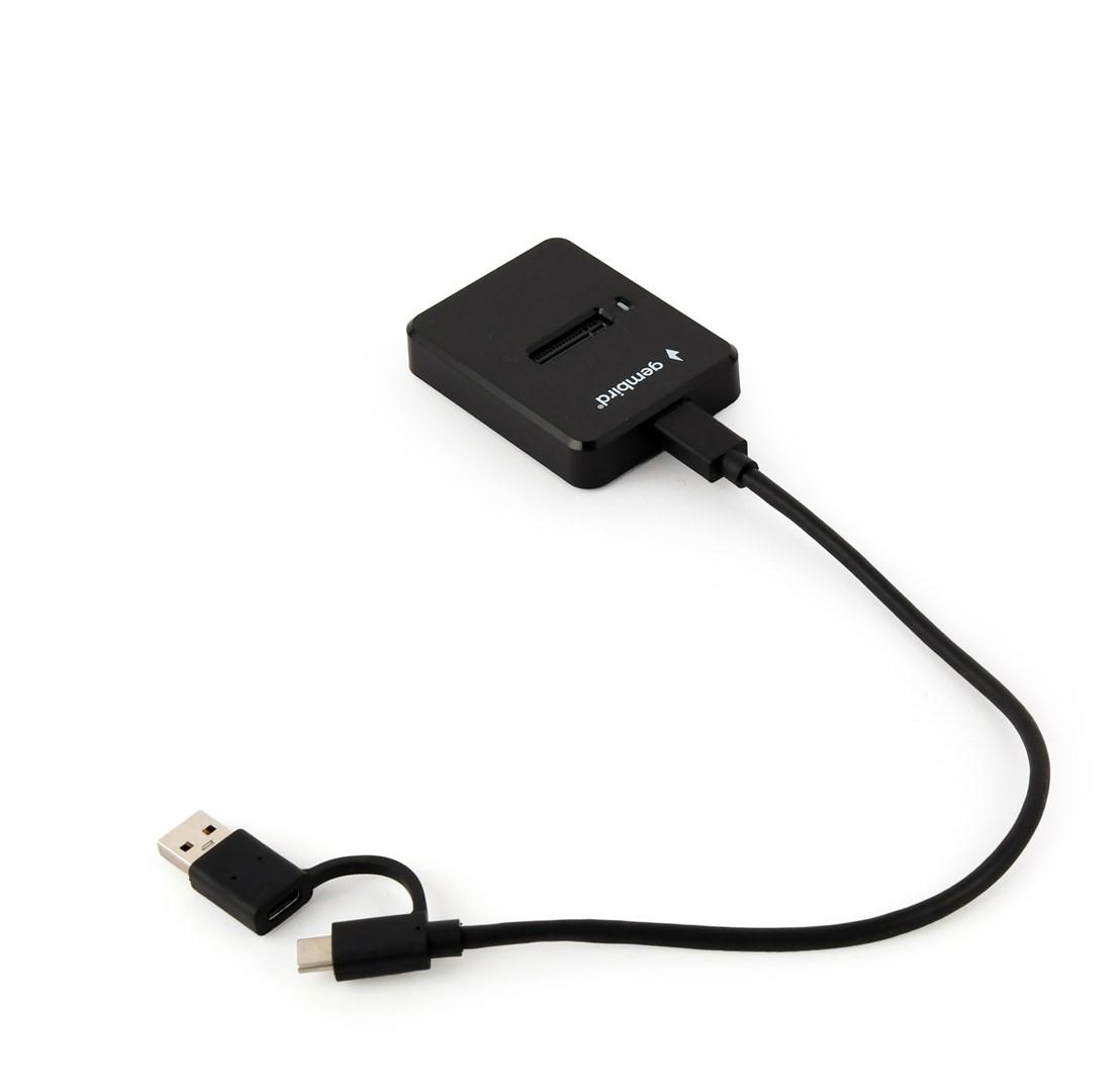 Dockingstation til M.2 SSD - Gembird USB-C 3.2 Gen 1, sort billede