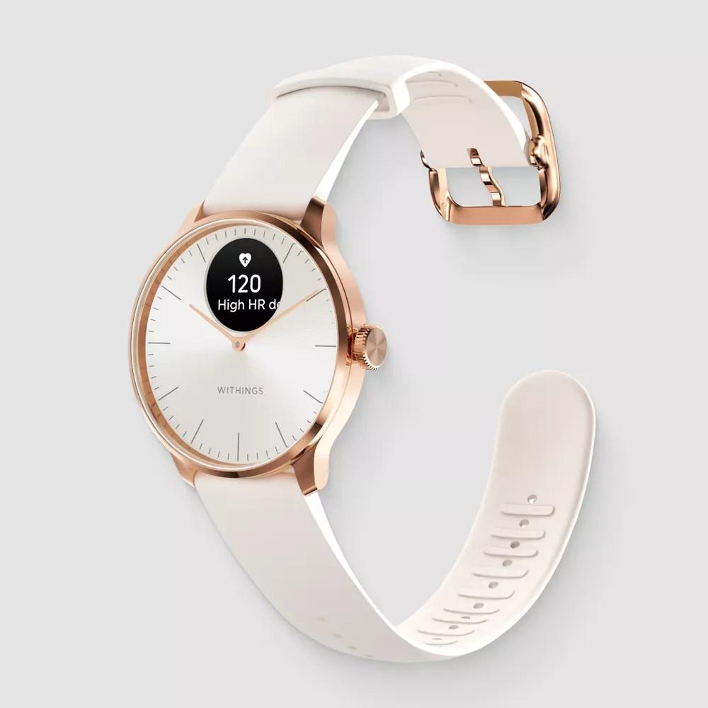 Smartwatch Withings ScanWatch Light 37 mm hybrid - guld/hvid OLED billede