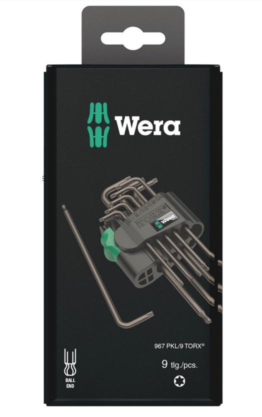 Torxnøglesæt Wera 967 PKL/9 - TX8, L-form, 9 dele