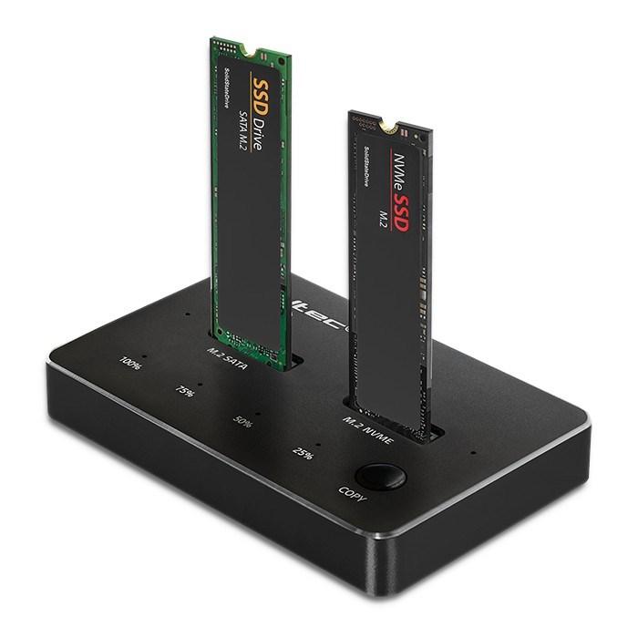 Dockingstation til M.2 SSD – Qoltec | NVMe/SATA | USB‑C | Dobbelt 2×2 TB