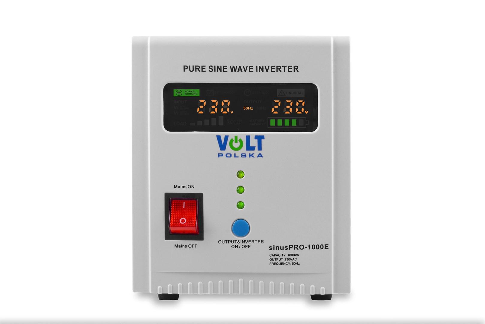 UPS inverter – Volt Polska SinusPRO-1000E 12 V 700/1000 W ren sinus