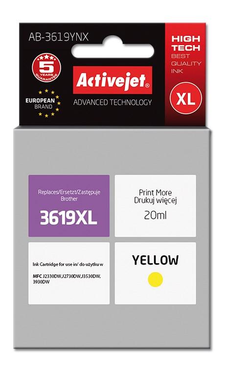 BlÃ¦kpatron til Brother - Activejet AB-3619YNX, gul, XL, 20 ml (erstatter LC3619Y)