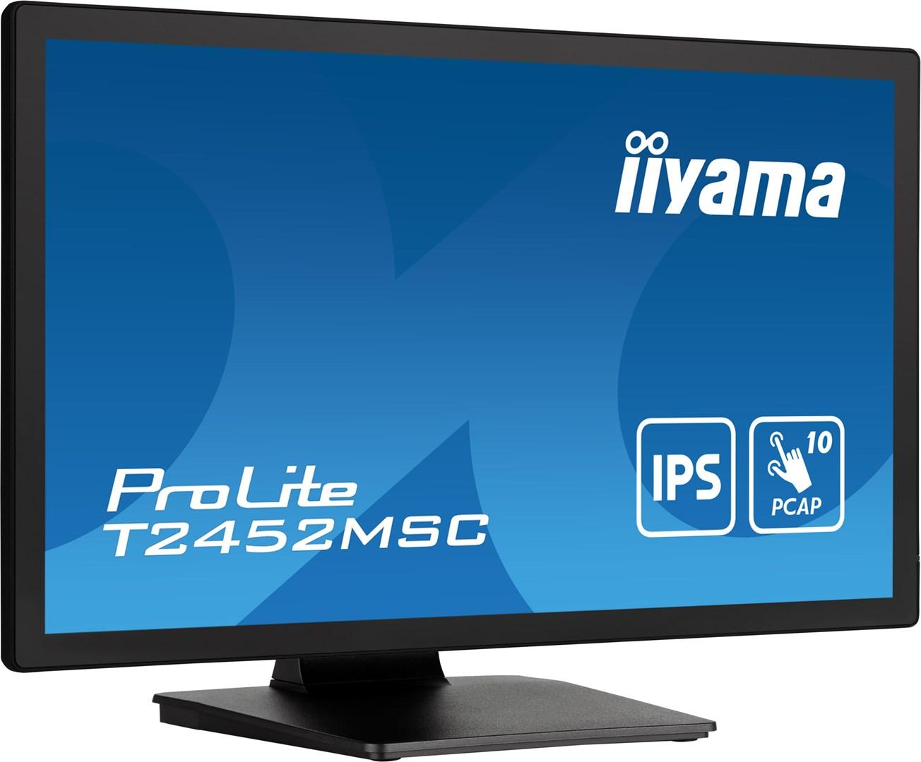 Touchskærm 23,8" iiyama ProLite IPS, PCAP 10‑punkt, kant-til-kant glas, anti-fingeraftryk billede